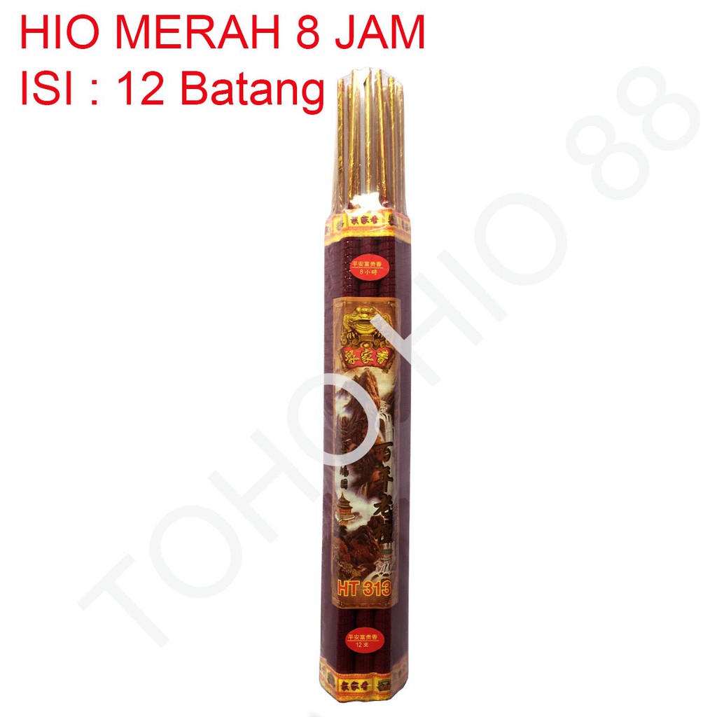 Hio Dupa Merah Wangi Cendana Sandalwood 8 Jam Ulir Kualitas Bagus Super 12 Batang Incense Sticks