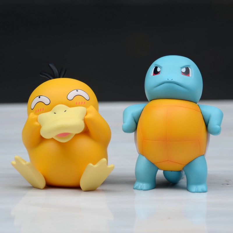 Mainan Action Figure Pokemon Psyduck Squirtle Bahan PVC Untuk Dekorasi Mobil