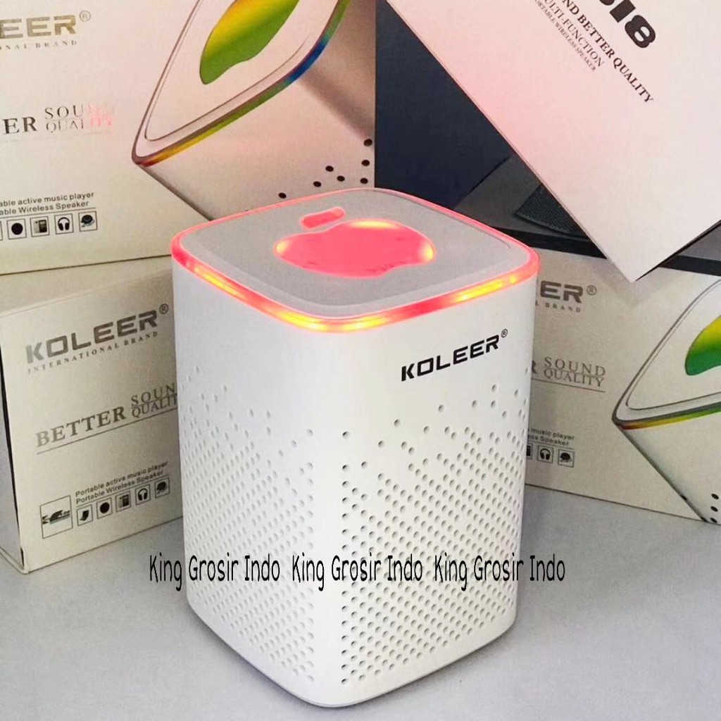 Speaker Bluetooth Logo App S818 Portable Wireless Speaker LED Bunglon