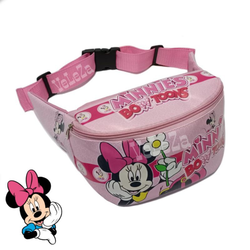 TAS BAHU ANAK TAS SELEMPANG KIDS TAS ANAK KARAKTER MINNIE MOUSE WAIST BAG ANAK TAS ANAK