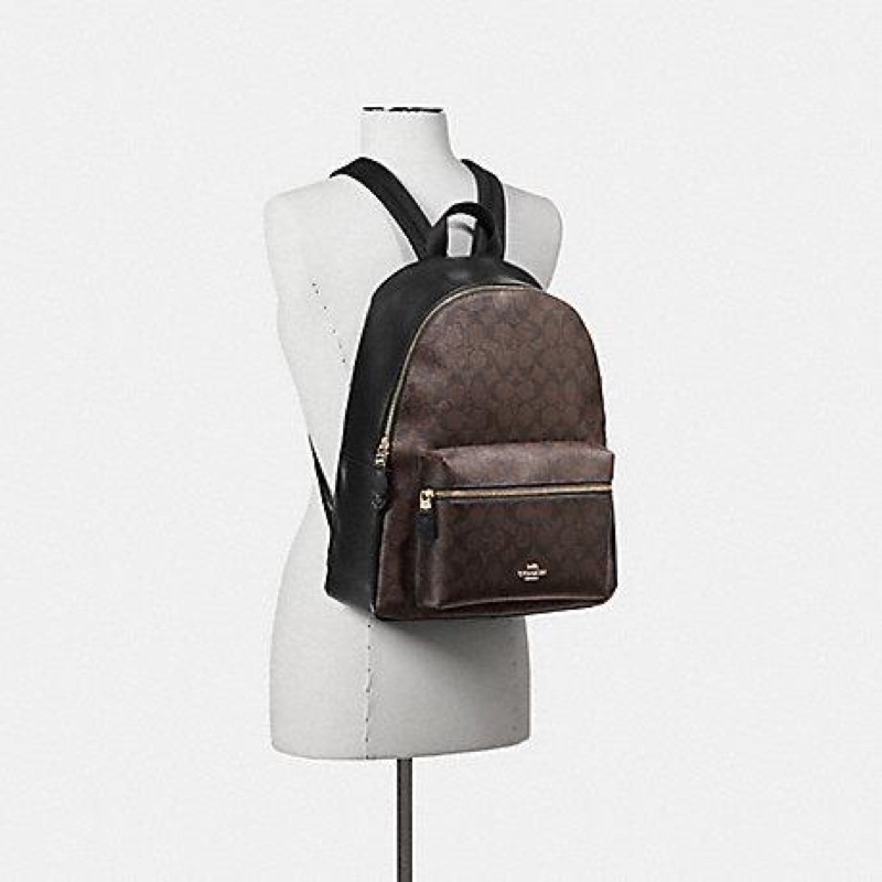 Coach Signature Charlie Backpack F58314 In Brown Black