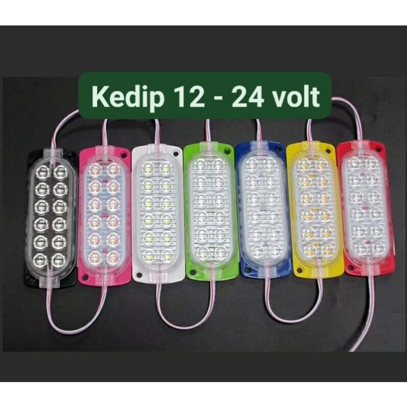 lampu led kedip tanpa modul ultrasonic 12 mata 12 - 24 volt motor mobil truk dan bus