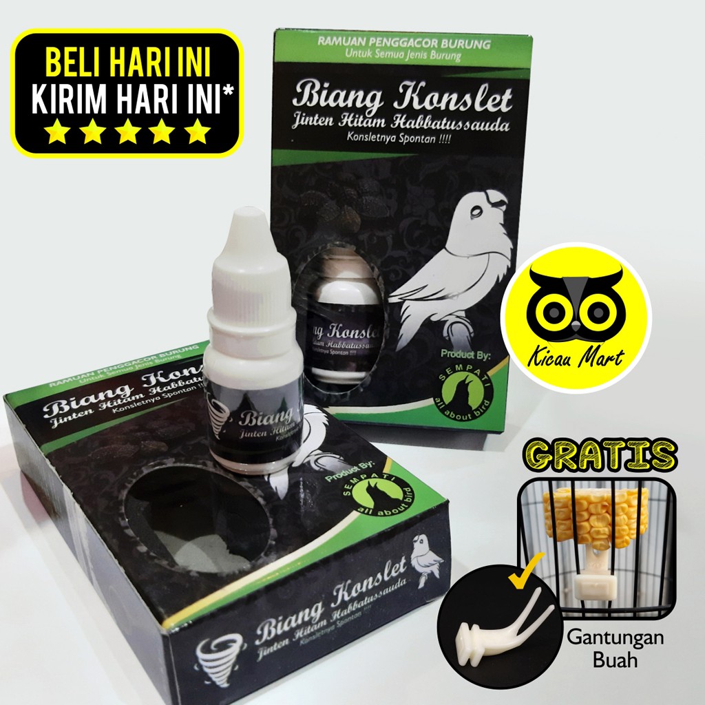 PENGGACOR SPONTAN BIANG KONSLET SEMPATI VITAMIN OBAT BURUNG LOVEBIRD MURAI PLECI FREE GANTUNGAN BUAH