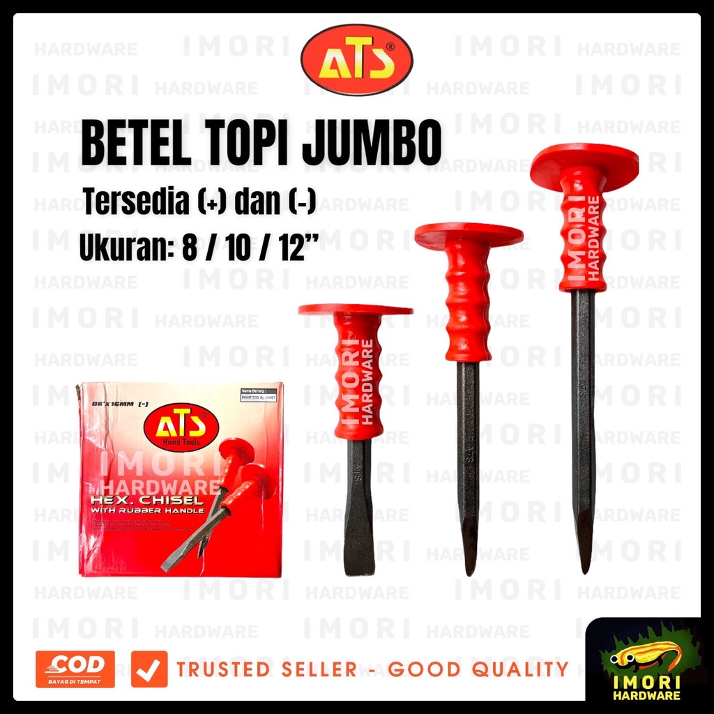 Jual ATS Betel Topi Jumbo Lancip Rata 8 10 12 Pahat Batu Beton Tembok 