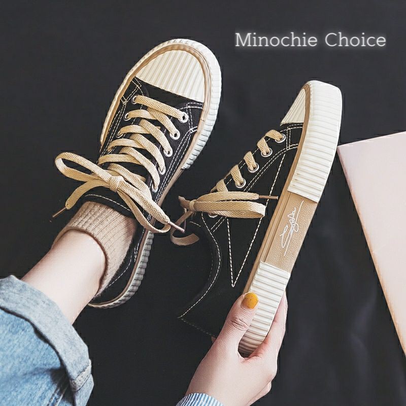 MINOCHIE CHOICE - EONIE CANVAS A1 BLACK, CREAM & PURPLE