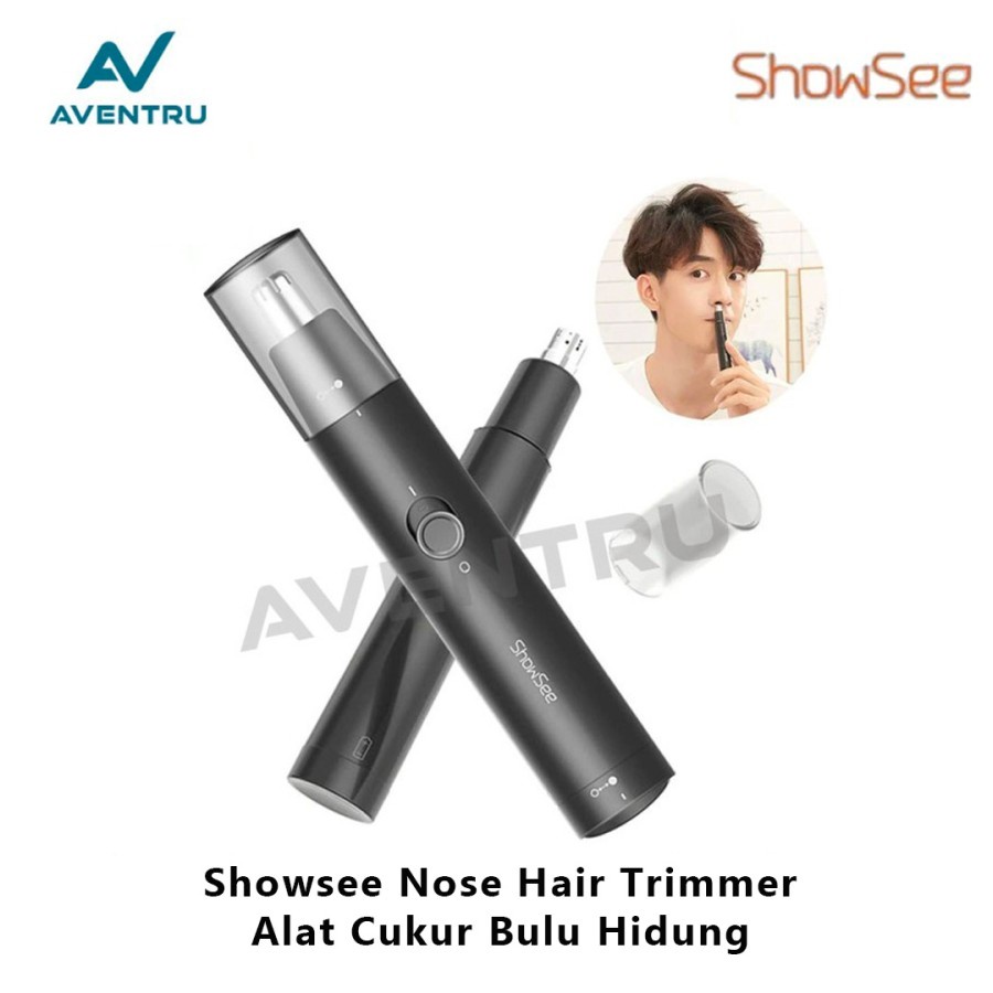 ShowSee C1-BK Electric Nose Hair Trimmer Cleaner Bulu Hidung