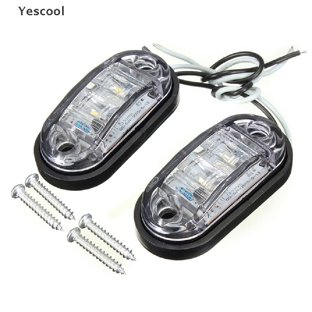 Yes Lampu Peringatan Samping LED 12V 24V Bentuk Oval Untuk Truk