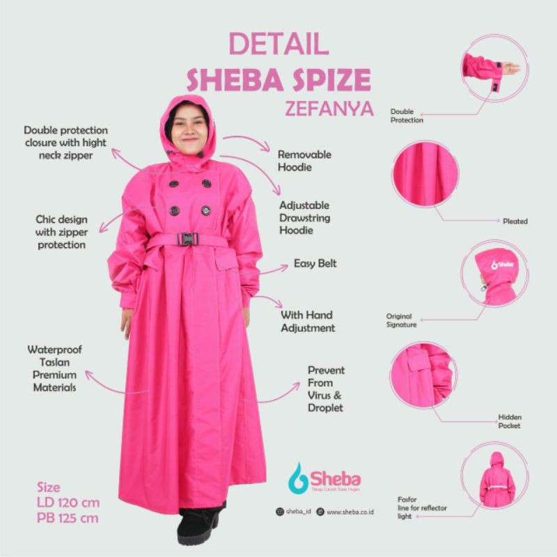 Ready Jas Hujan Sheba Spice Zefanya khusus size bertubuh mungil atau remaja