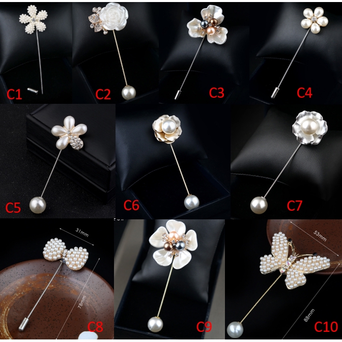OSM - F511 Korea Bros Bunga / Brooch Mutiara / Bros Pin Untuk Sweater Cardigan Blazer Jilbab-1