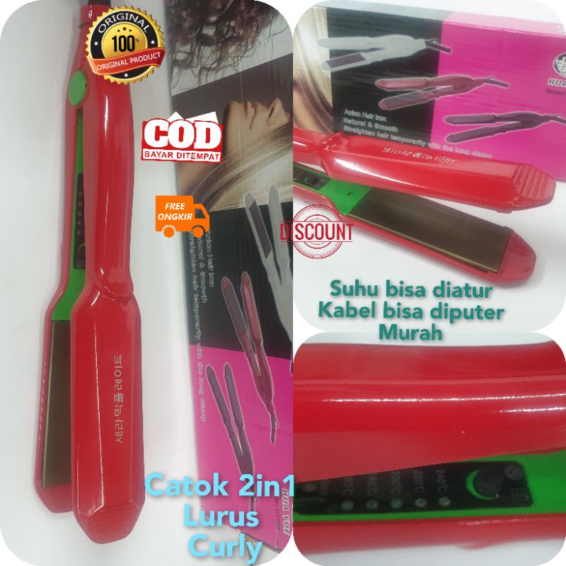 Alat Catok Rambut 2in1 Curly Kerting Lurus Murah