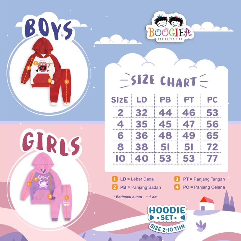 Setelan Piyama Anak Pajamas Hoodie Boogiea