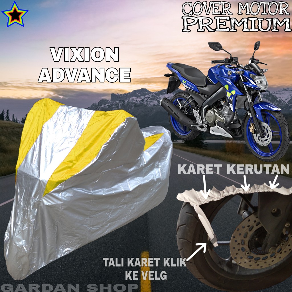 Sarung Motor VIXION ADVANCE Silver KUNING Body Cover Vixion PREMIUM