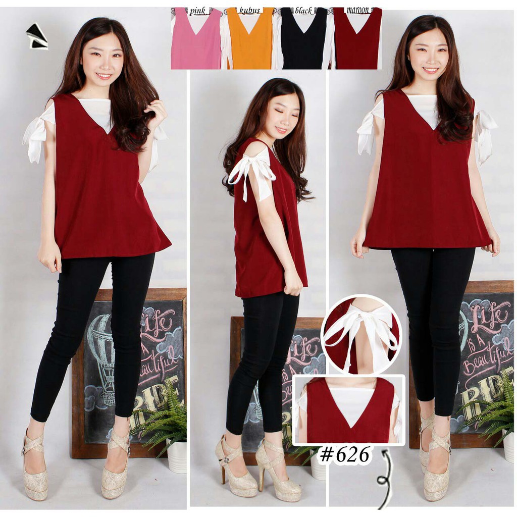 Blouse atasan atasan fashion wanita venese 626 SukanaShop