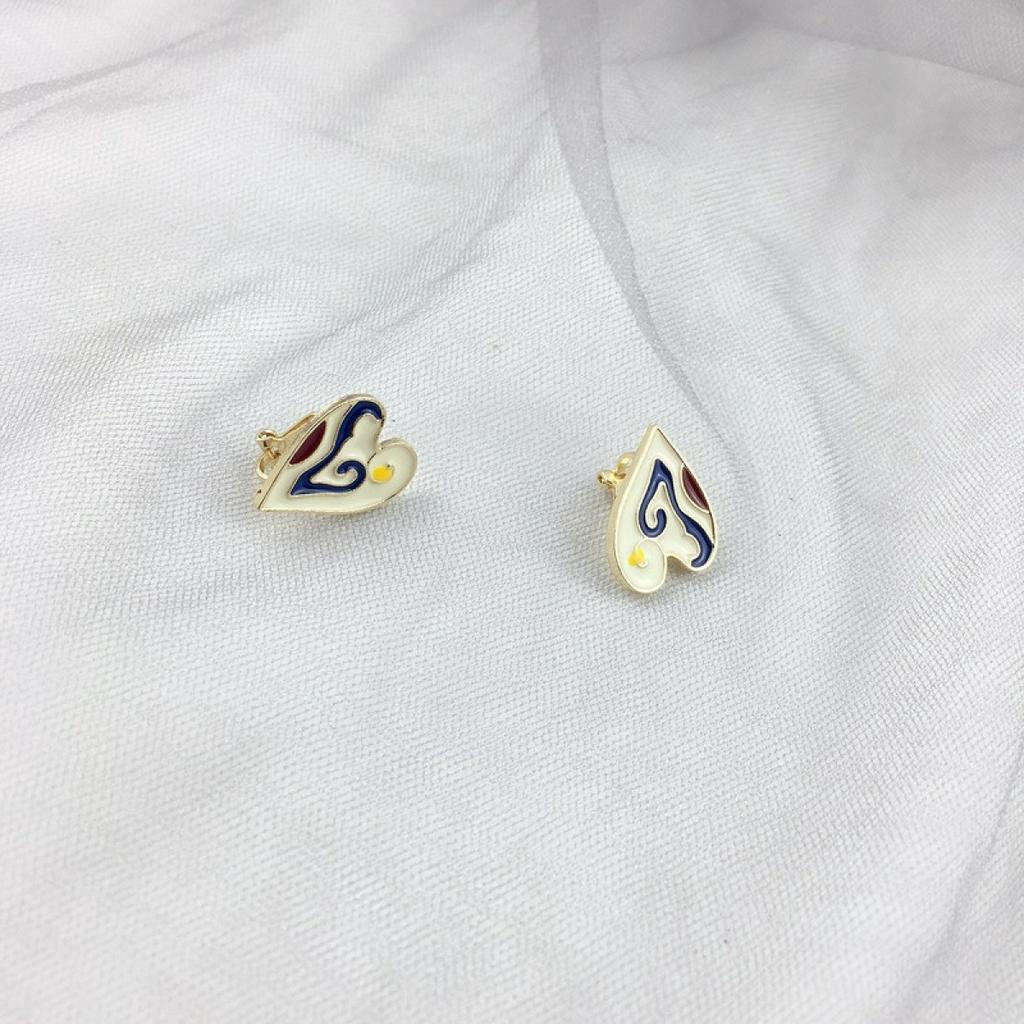 Anting Enamel Bentuk Hati Untuk Wanita