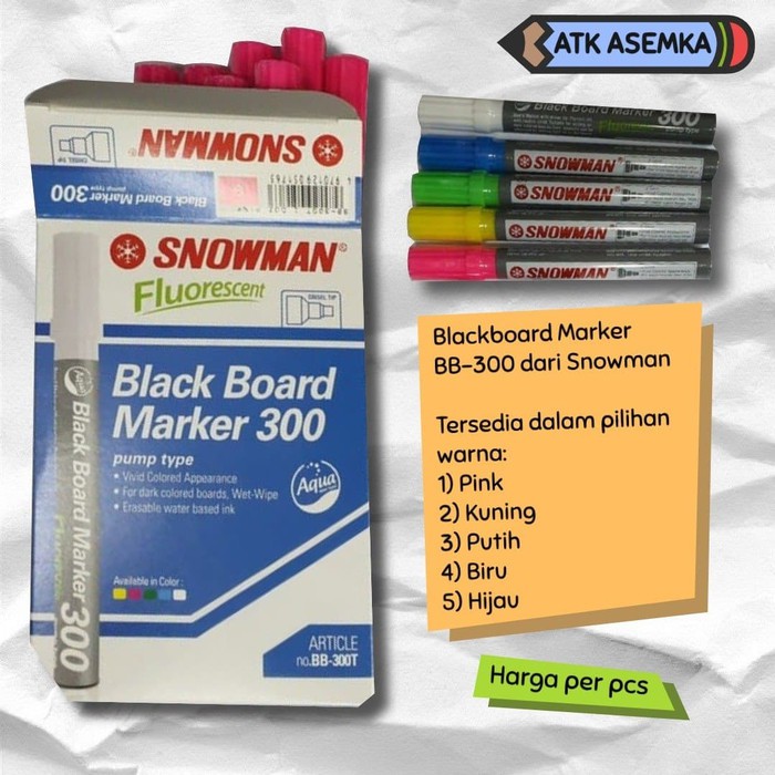 Snowman 300 Blackboard Marker BB-300 ORIGINAL - Biru Atk