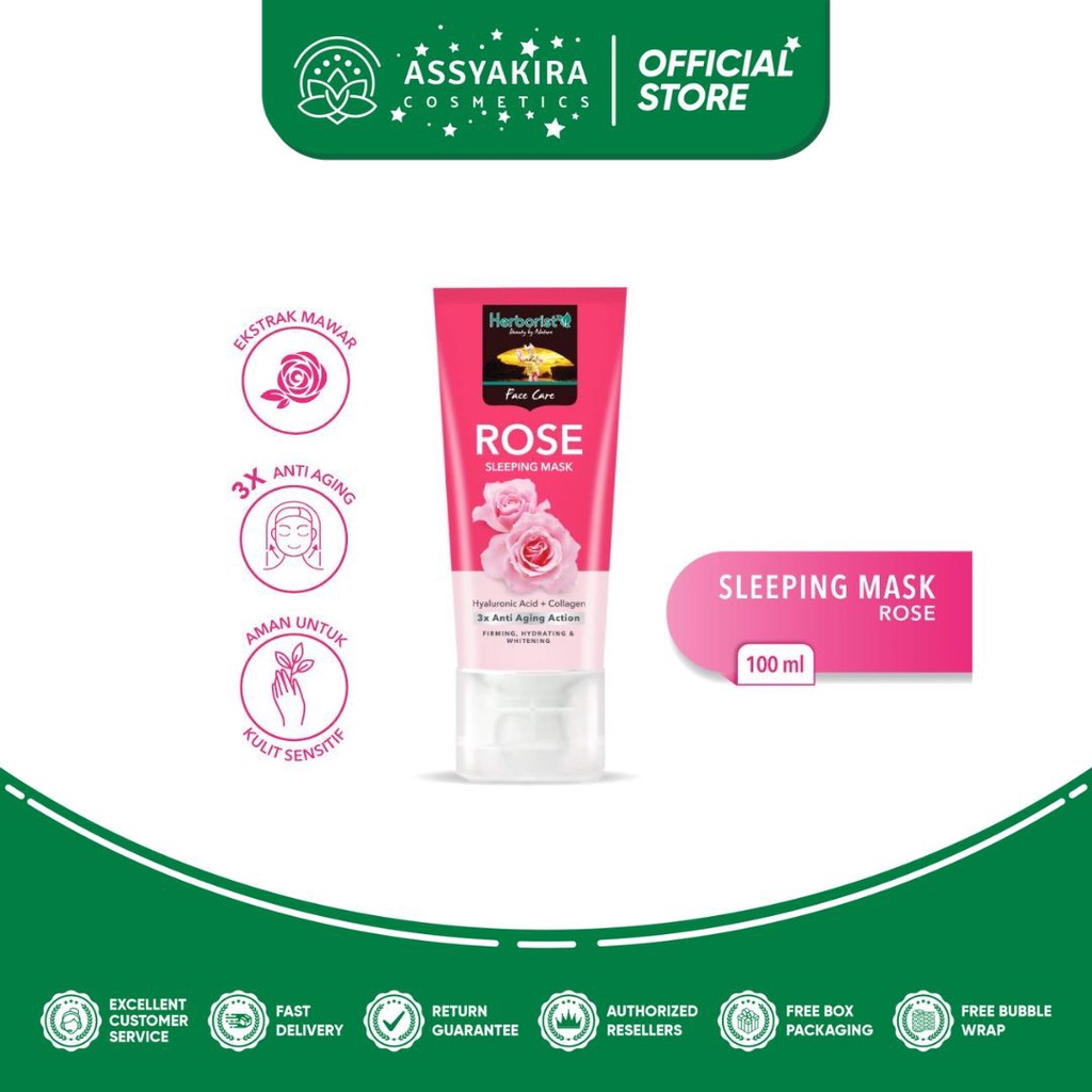 Herborist Sleeping Mask (Masker Wajah) Rose 80g