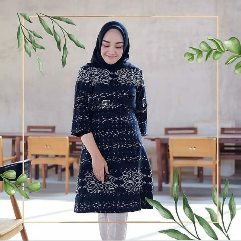 DRESS MUSLIM TENUN FASHION TROSO JEPARA, DRESS FASHION MUSLIM JEPARA, DRESS CASUAL MUSLIM TENUN, DRE