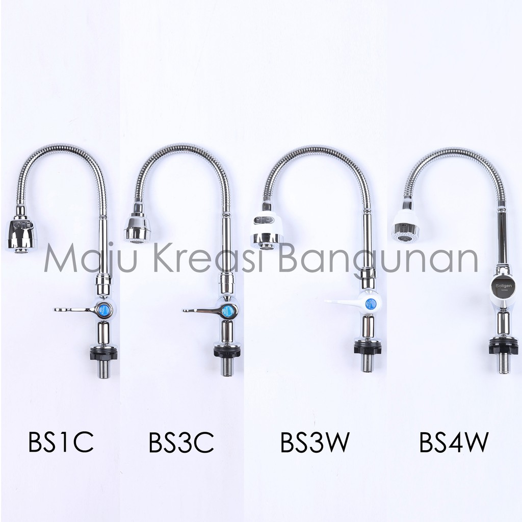 Kran Angsa Fleksibel NEW SOLIGEN PVC Chrome Keran Cuci Piring Flexible Tanam BS4 BS4W BS3C BS3 BS3W