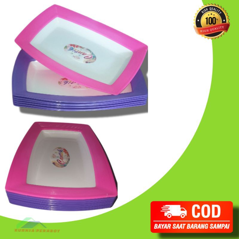 Piring saji nampan kotak panjang warna