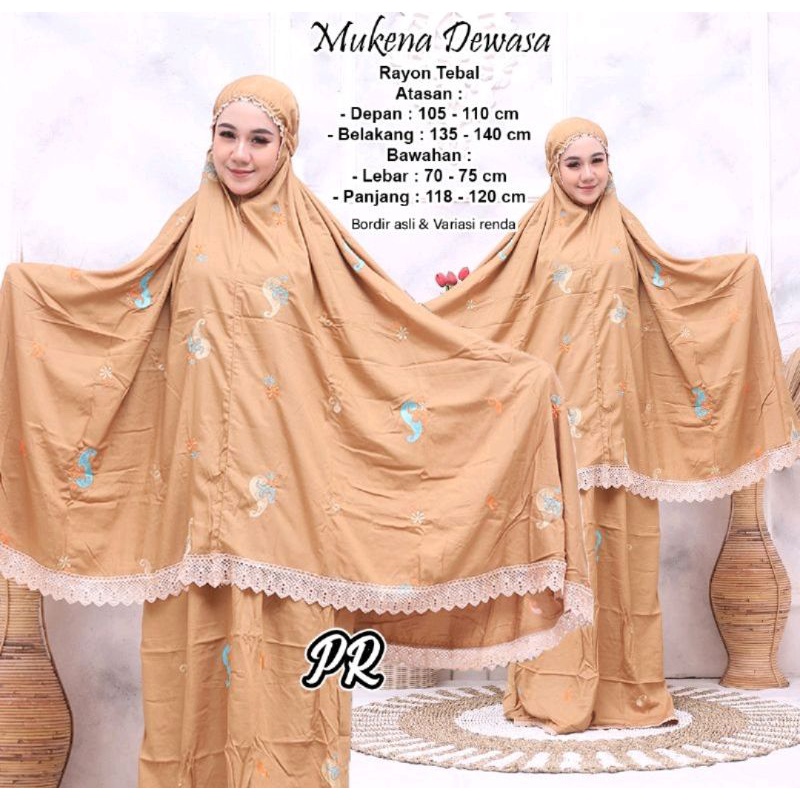 MUKENA RAYON MOTIF KEONG RENDA RAJUT  ALESYA