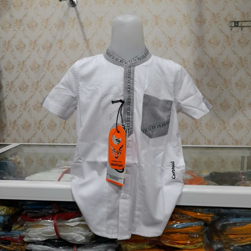 Cardinal Kids Kemeja Koko Baju Taqwa Anak Muslim Putih Original