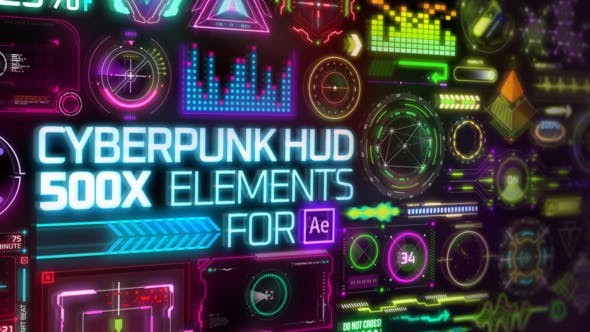 Motion Factory - Cyberpunk Hud Elements - After Effect (Extension)