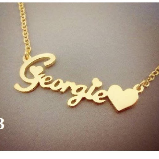 KALUNG NAMA GOLD TITANIUM FASHION WANITA INISIAL LAPIS EMAS ASLI anti karat -KNG100