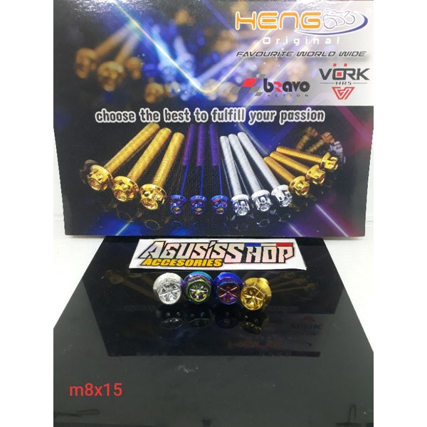 BAUT PROBOLT FLOWER  M 8 X 15  BAUT PB GARDAN BEAT PB GARDAN BEAT ,VARIO,,SCOPY HENG ORIGINAL THAILA