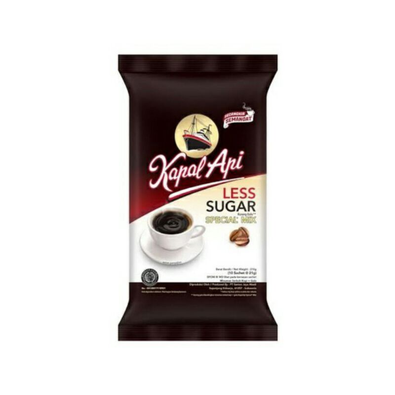 

KOPI KAPAL API LESS SUGAR SPESIAL MIX POUCH - 10'S x @21 gr