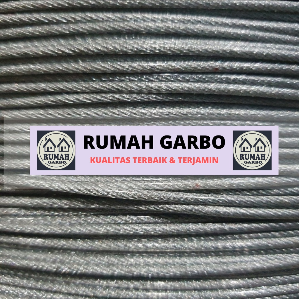 Kawat Baja Kabel Sling 2mm Lapis PVC Anti Karat