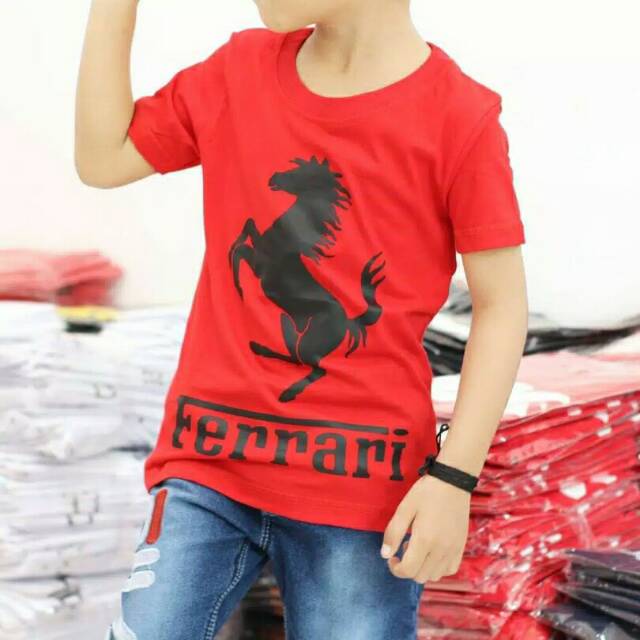 Kaos Anak Distro Ferrari Merah