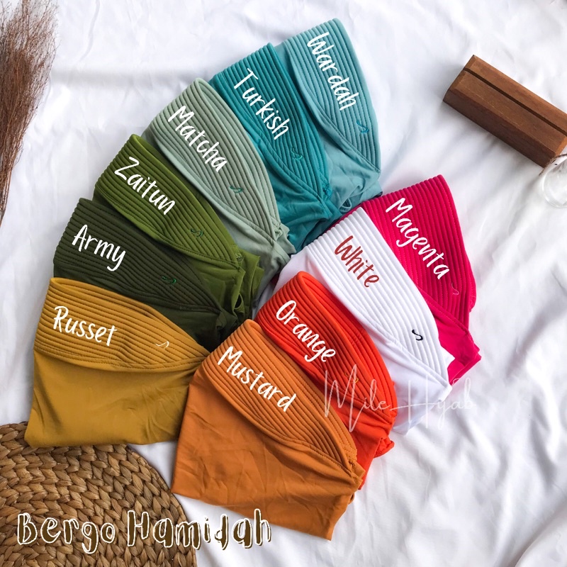 Bergo Hamidah Jilbab Jersey Menutup Dada Kerudung Olahraga Instan Premium-1