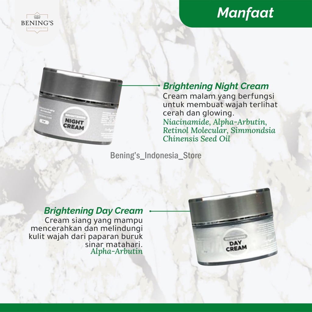 Bening Skincare Dr Oky Pratama Paket Brightening Terbaik (Free Gift) Benings Skincare - Benings Clinic Paket Pencerah-2