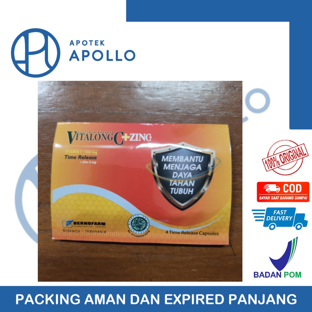 VITALONG C + ZINC STRIP 4 KAPSUL