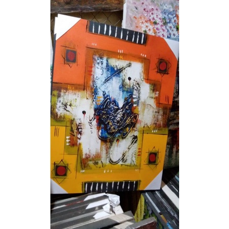 Lukisan kanvas Bali Abstrak abstract 2