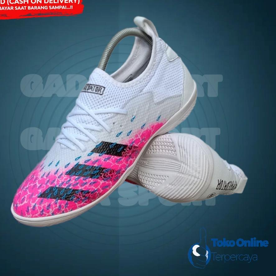 Keluaran Terbaru.. Gada Sport Sepatu Futsal Adidas Predator Putih Pink