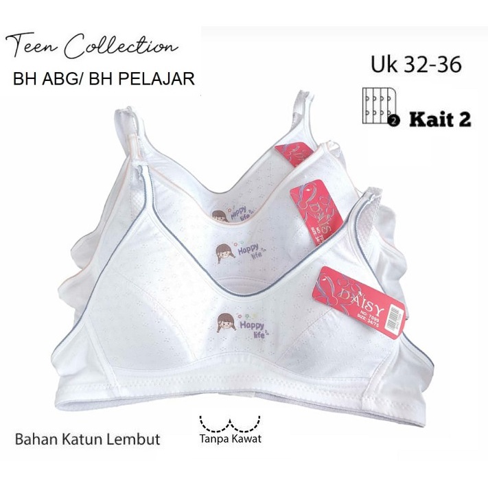 MINISET ANAK BRA BH PUTIH PELAJAR REMAJA ABG KATUN LEMBUT PREMIUM DS HAPPY LIVE