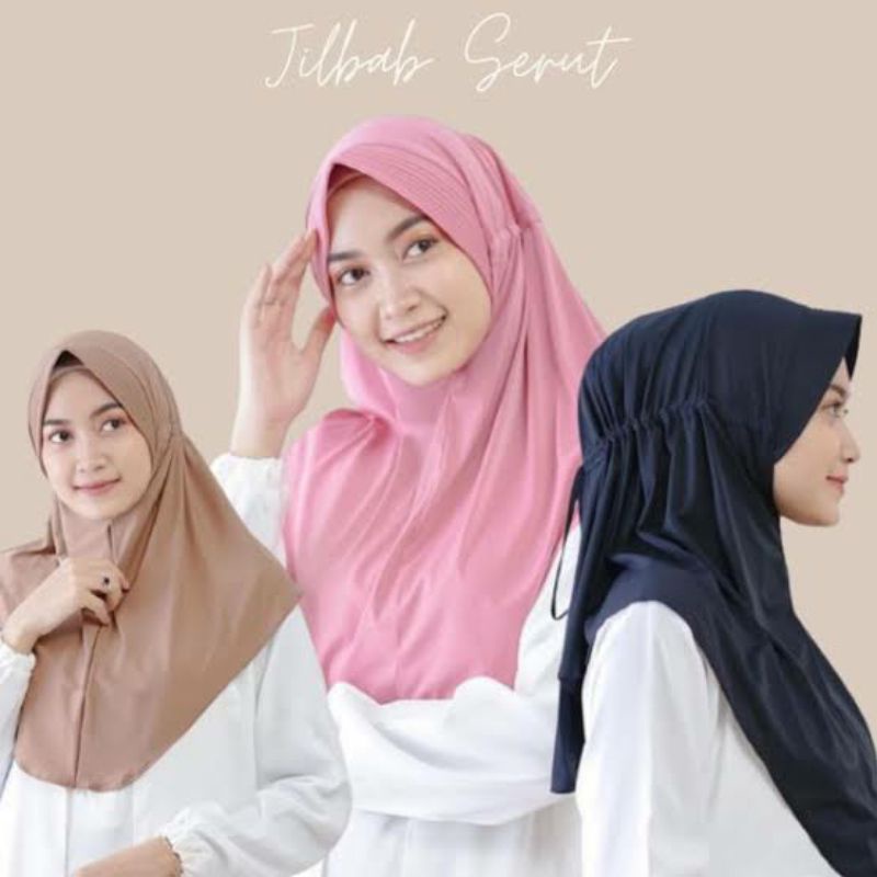 HIJAB INSTAN SERUT JOKOWI  / JILBAB INSTAN KHIMAR SERUT JOKOWI JERSEY PREMIUM