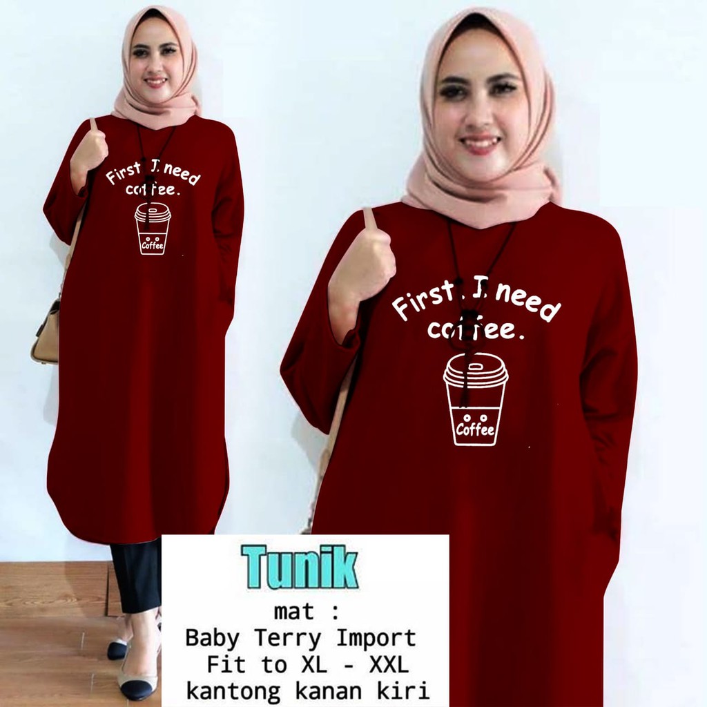 TUNIK COFFEE / TUNIK MAMACHI /TUNIK PREMIUM/ TUNIK POLOS/ TUNIK CEWEK / TUNIK PANJANG / TUNIK CANTIK