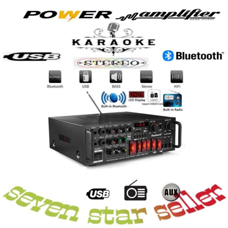 amplifier karaoke sunbuck EQ USB bluetooth 2000w