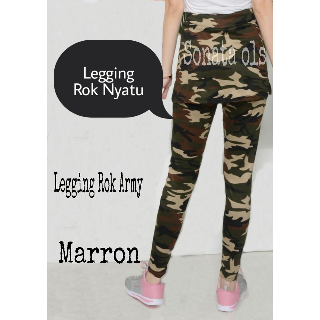 Sonata Ols-Rok Legging Army/Celana Rok Army Marron/Legging Rok Army Marron Wanita