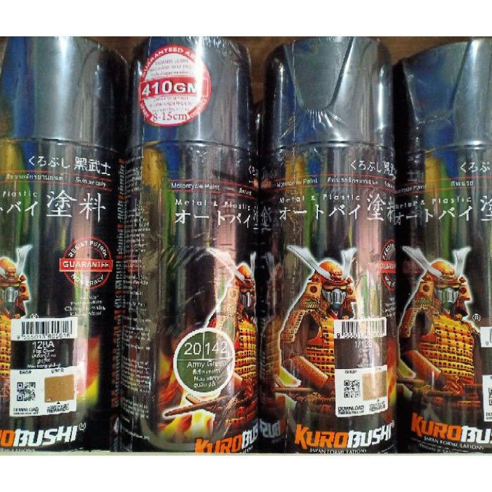 Samurai Paint Kurobushi Pilok Pilox Warna Glossy Doff Dop Metallic (400cc) Hitam Biru Merah Clear Gold Silver