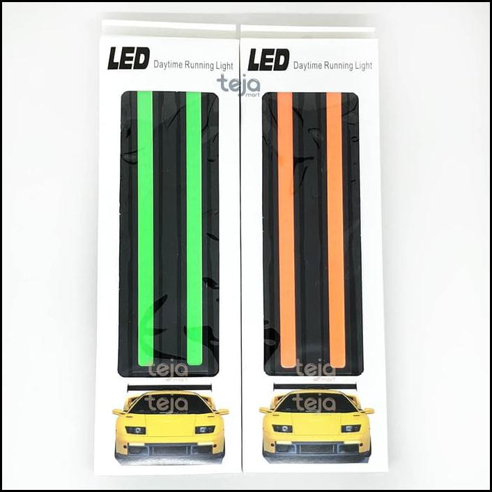 Sepasang Lampu Drl Plasma Led Cob 17Cm Merah/Hijaudepan Motor Mobil