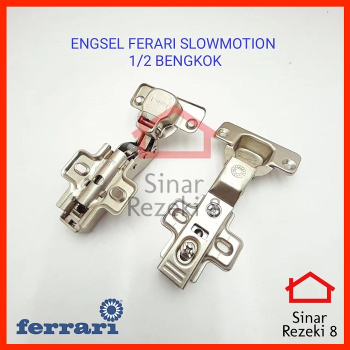 Engsel Sendok FERRARI Slow Motion / Hidrolik Lemari Soft Close - 1/2 BENGKOK