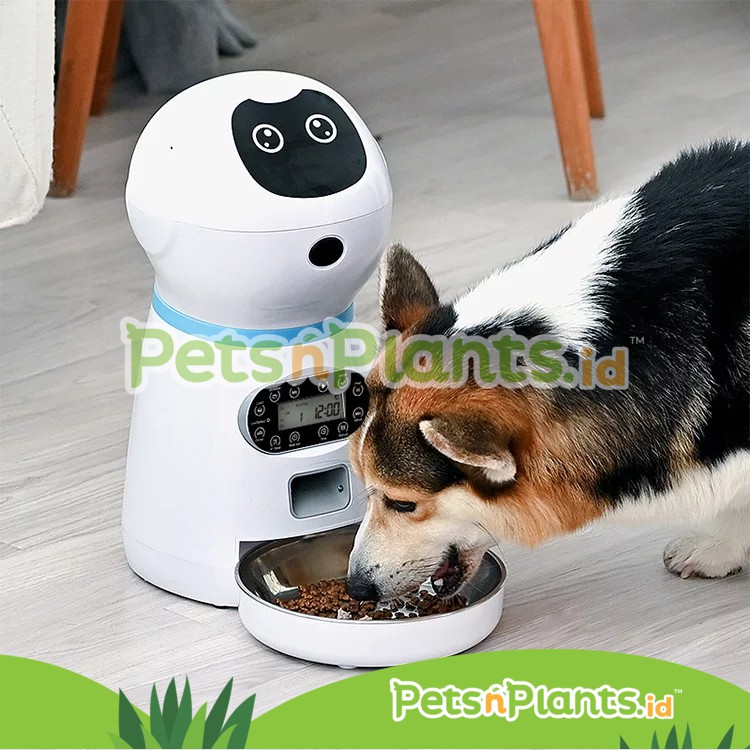 TEMPAT MAKAN HEWAN OTOMATIS ANJING KUCING KELINCI - AUTOMATIC ROBOT PET FOOD FEEDER