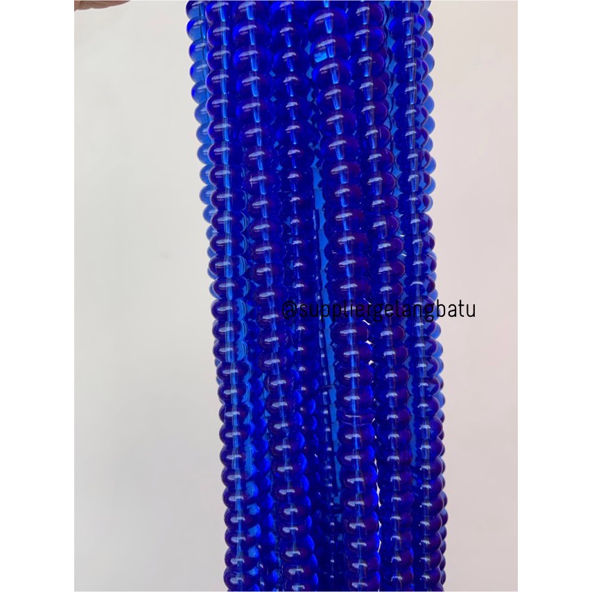 batu rondelle dark blue quartz Beads 5 x 10mm spacer pembatas tasbih