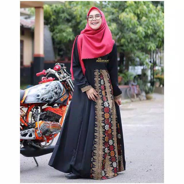 Gamis hilya toraja hitam,gamis kondangan,gamis pesta