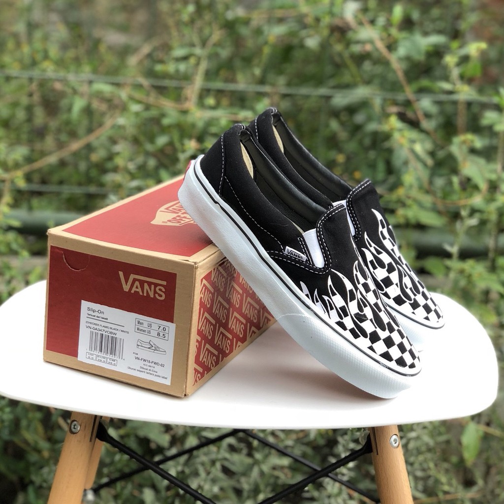 sepatu vans slip on checkerboard
