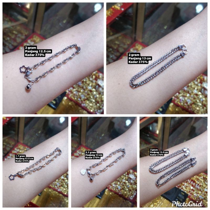 Gelang Anak Emas putih kadar 375%