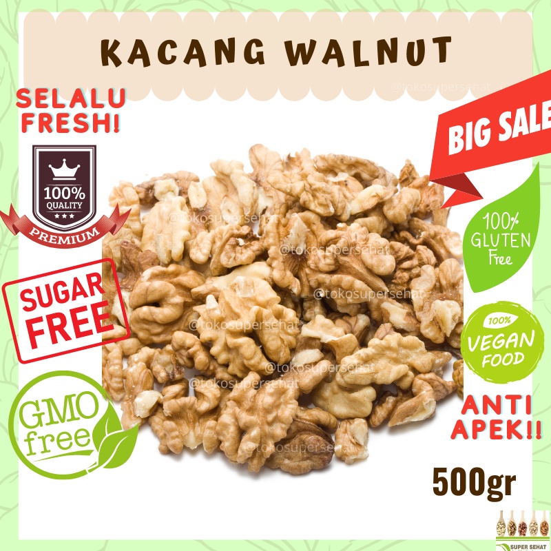 

Kacang Otak 500gr Kacang Walnut import USA Tokosupersehat